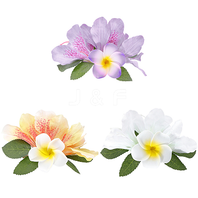 3Pcs 3 Colors Cloth Alligator Hair Clips OHAR-CN001-04-1