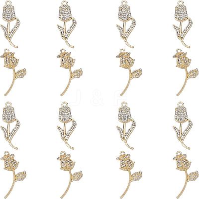16Pcs 2 Style Rack Plating Alloy Pendants PALLOY-FH0001-80-1