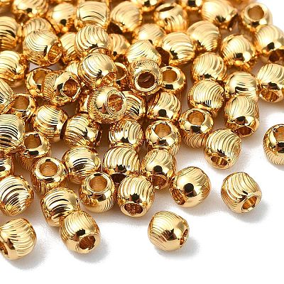 SHEGRACE Brass Textured Round Beads XGRPCU075-296G-1