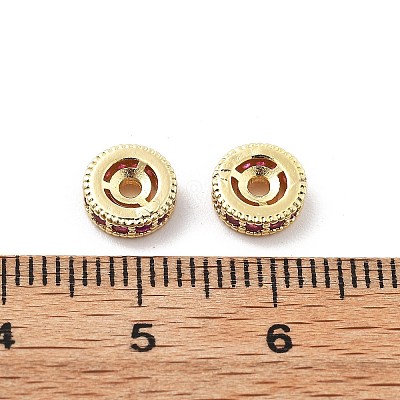 Brass Micro Pave Cubic Zirconia Beads KK-R216-10B-KCG02-1