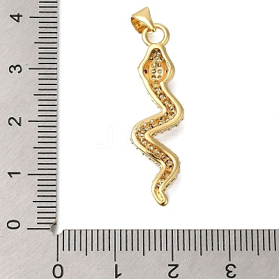 Rack Plating Brass Micro Pave Cubic Zirconia Pendants ZIRC-F142-37G-1