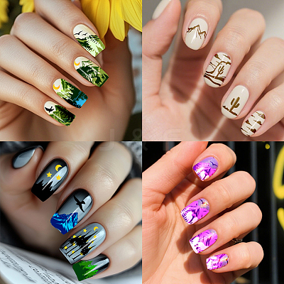 Stainless Steel DIY Nail Art Templates MRMJ-WH0092-187-1