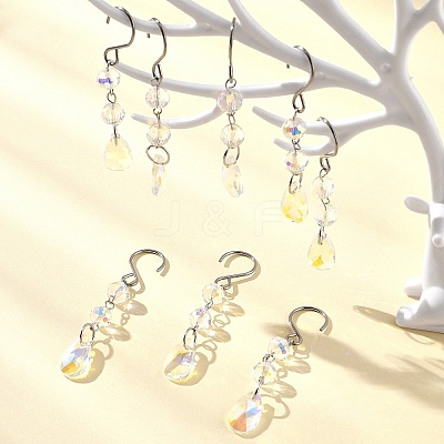Teardrop Glass Suncatchers HJEW-FS00032-1