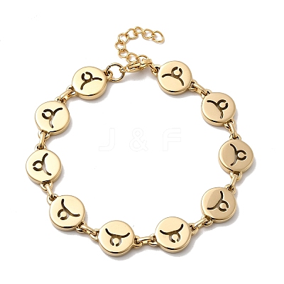 12 Constellations 304 Stainless Steel Link Chain Bracelets BJEW-I239-01G-11-1