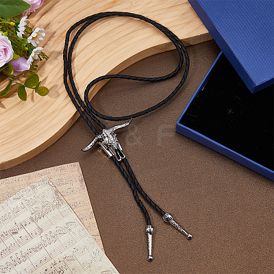 1Pc Alloy Cattle Head Bolo Tie Necklaces NJEW-MA0001-01-1