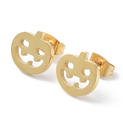 304 Stainless Steel Stud Earrings for Halloween X-EJEW-H136-07G-1
