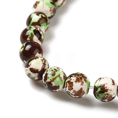 Synthetic Turquoise Dyed Camouflage Beads Strands G-E594-24M-A-1