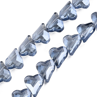 Electroplate Transparent Glass Beads Strands EGLA-N002-44-09-1