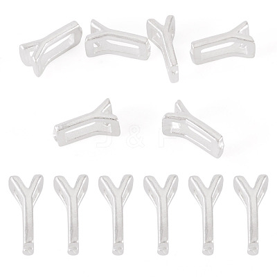 6Pcs 925 Sterling Silver Hollow Initial Beads STER-TA0001-53Y-1