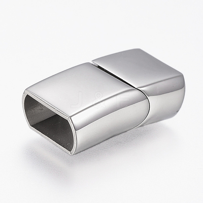 Tarnish Resistant 304 Stainless Steel Magnetic Clasps with Glue-in Ends STAS-F130-25P-1