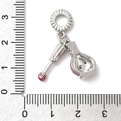 Brass Micro Pave Clear Cubic Zirconia European Dangle Charms KK-A278-08P-01-1