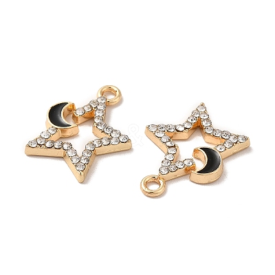 Rack Plating Alloy Rhinestone Pendants PALLOY-O106-27G-03-1