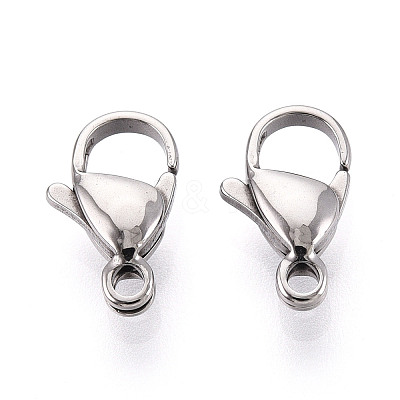 304 Stainless Steel Lobster Claw Clasps STAS-T065-12mm-34P-1