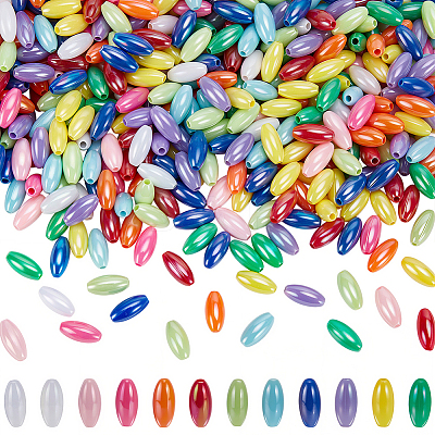 500Pcs 5 Bags UV Plating Opaque Acrylic Beads OACR-SC0002-90-1