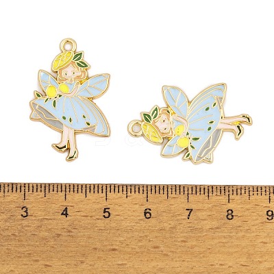 Rack Plating Alloy Enamel Pendants FIND-A040-08B-03G-1