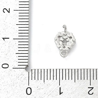 Brass Micro Pave Clear Cubic Zirconia Connector Charms LS-KK-Z094-08P-01-1