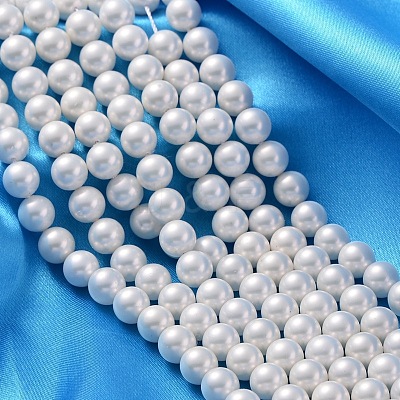 Pearlized Glass Pearl Beads Strands SP8MM701-C-1