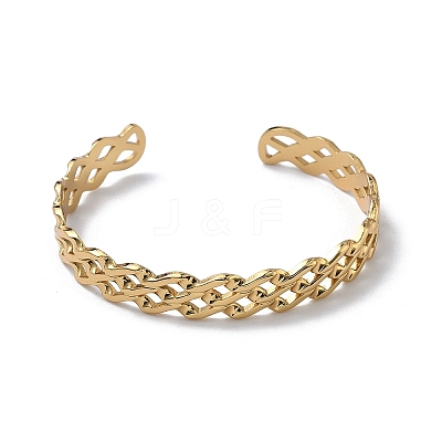 304 Stainless Steel Cuff Bangles for Women BJEW-A160-04G-1
