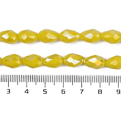 Opaque Solid Color Electroplate Glass Beads Strands EGLA-N013-P6mm-B06-1