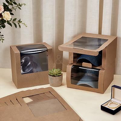 Paper Cap Hat Packing Boxes with Visible Window CON-WH0043-304B-1