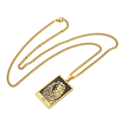 304 Stainless Steel Tarot Pendant Necklaces NJEW-A026-01G-05-1