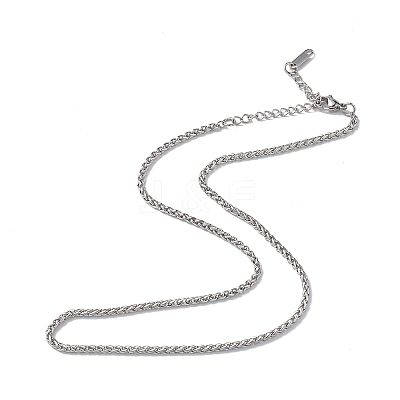 Non-Tarnish 304 Stainless Steel Wheat Chain Necklace for Men Women NJEW-K245-021C-1