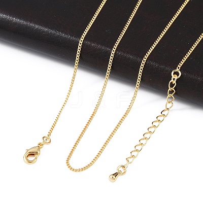 Long-Lasting Plated Brass Curb Chain Necklaces X-NJEW-K112-07G-NF-1