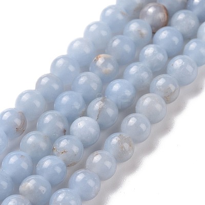 Natural Angelite Beads Strands G-G840-03-4mm-1