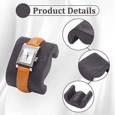 Faux Suede Bracelet/Watch Pillow Jewelry Displays FIND-WH0173-237A-1