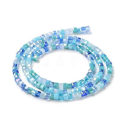 Gradient Color Electroplate Glass Bead Strands X-GLAA-E042-05-B07-1