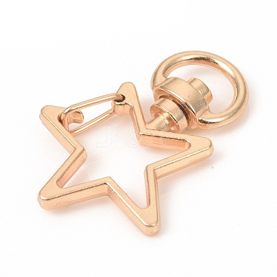 Star Shape Zinc Alloy Swivel Lobster Clasps IFIN-WH0053-02KCG-1