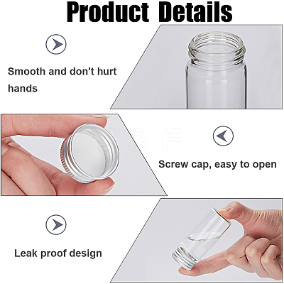 24Pcs Clear Glass Bottles Bead Containers CON-SC0001-09A-1