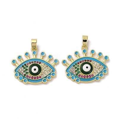 Brass Micro Pave Cubic Zirconia Pendants KK-F903-08G-02-1