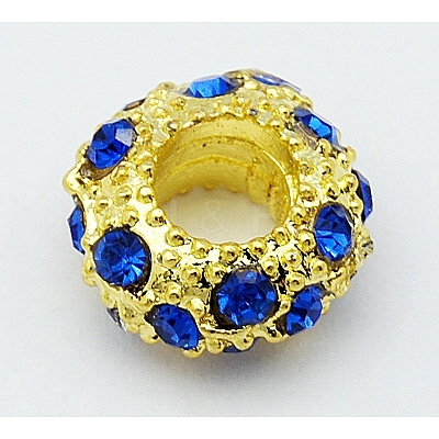 Alloy Rhinestone European Beads CPDL-H011-1-1