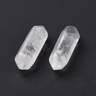 Natural Quartz Crystal Double Terminal Pointed Pendants G-C007-02B-14-1