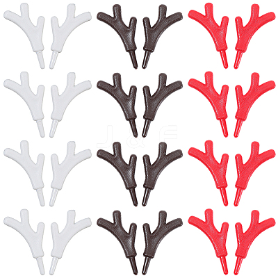 30 Pairs 3 Colors Plastic Snowman Hand Branch Antler AJEW-GF0012-64B-1