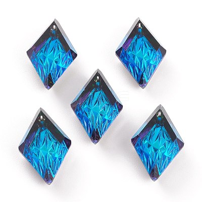 Embossed Glass Rhinestone Pendants GLAA-J101-04B-1