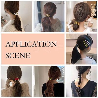 Alloy Ponytail Cuff Rubber Elastic Hair Ties OHAR-P018-A06-1