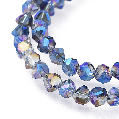 Electroplate Transparent Glass Beads Strands EGLA-L016-FR-A03-1