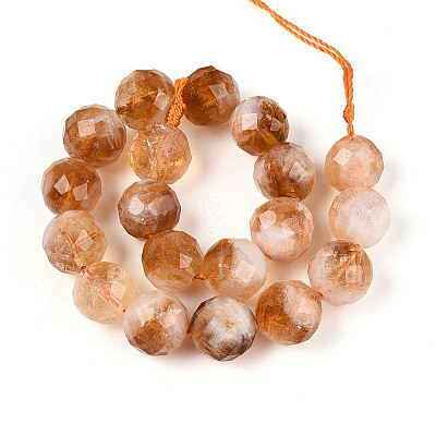 Natural Citrine(Heated) Beads Strands G-S345-10mm-18-01-1