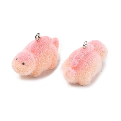 Flocking Opaque Resin Pendants RESI-F064-A09-1