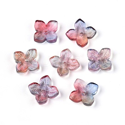 Baking Paint Transparent Glass Bead Caps DGLA-N014-04F-1