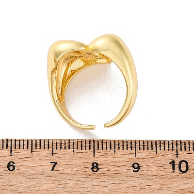 Brass Micro Pave Clear Cubic Zirconia Cuff Rings for Women RJEW-U043-07G-1