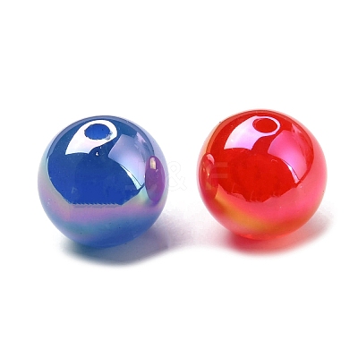 UV Plating Opaque Iridescent Acrylic Beads SACR-A001-03-1