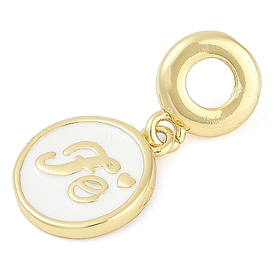 Rack Plating Brass Enamel European Dangle Charms KK-P287-50G-04-1