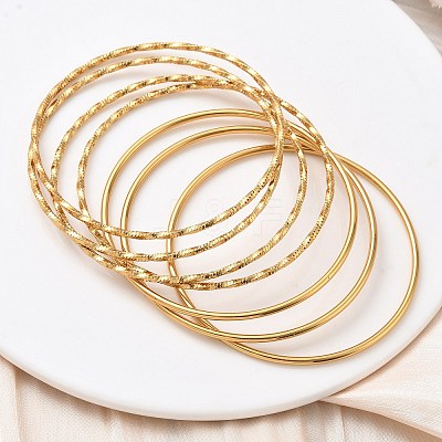 7Pcs 304 Stainless Steel Bangles for Women BJEW-C132-03G-1