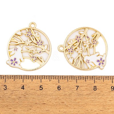 Rack Plating Alloy Enamel Pendants FIND-A040-05A-02G-1