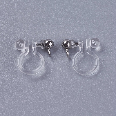 Transparent U Type Alloy Ear Clip PALLOY-WH0009-01P-1