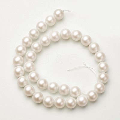Shell Imitated Pearl Bead Strands BSHE-F0014-8mm-10-1