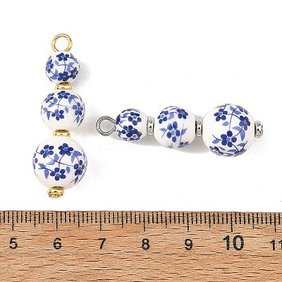 Printed Handmade Porcelain Pendants PALLOY-JF06051-1